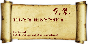 Illés Nikétás névjegykártya